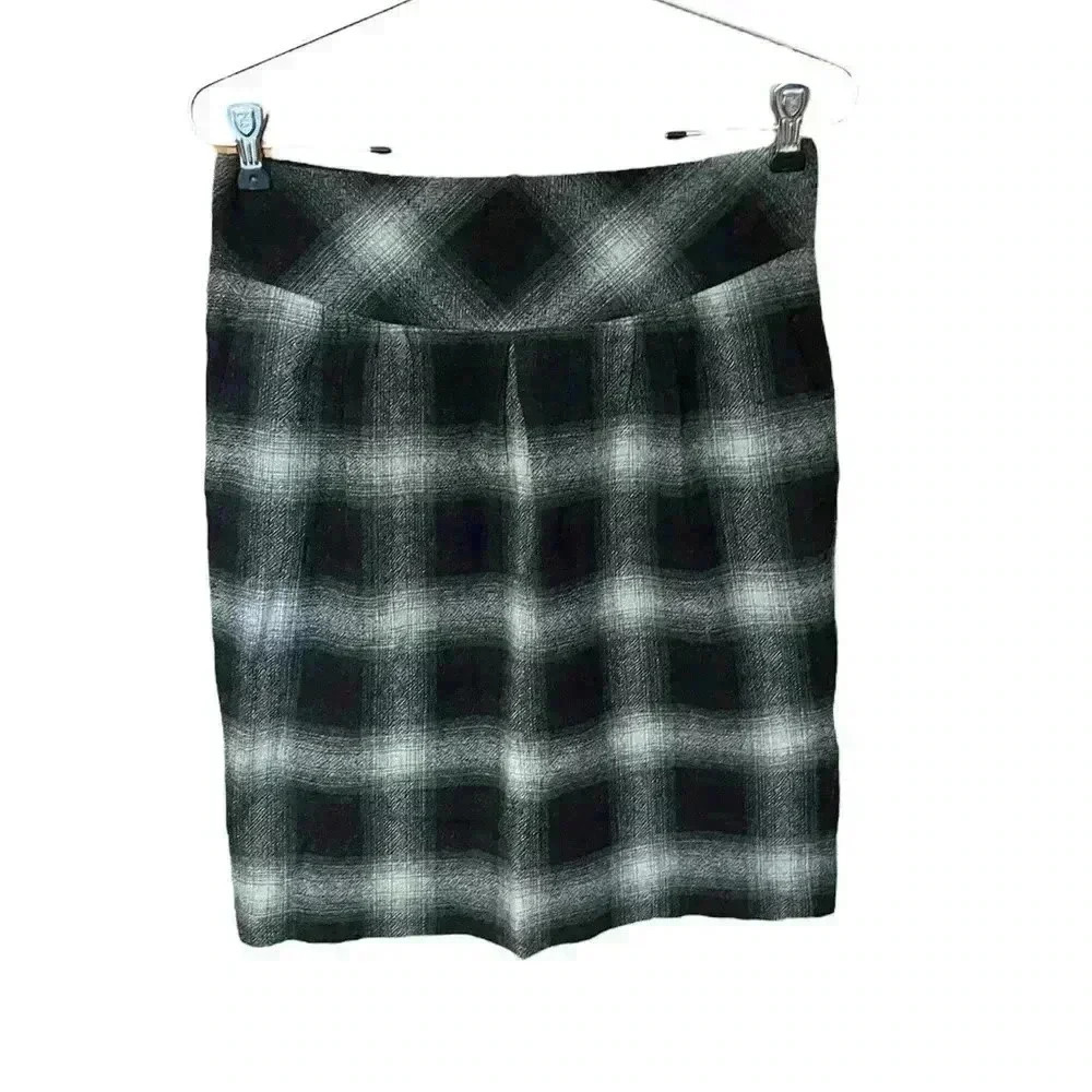 Ann Taylor Loft Plaid Wool Blend Lined Skirt Academia women’s size 2